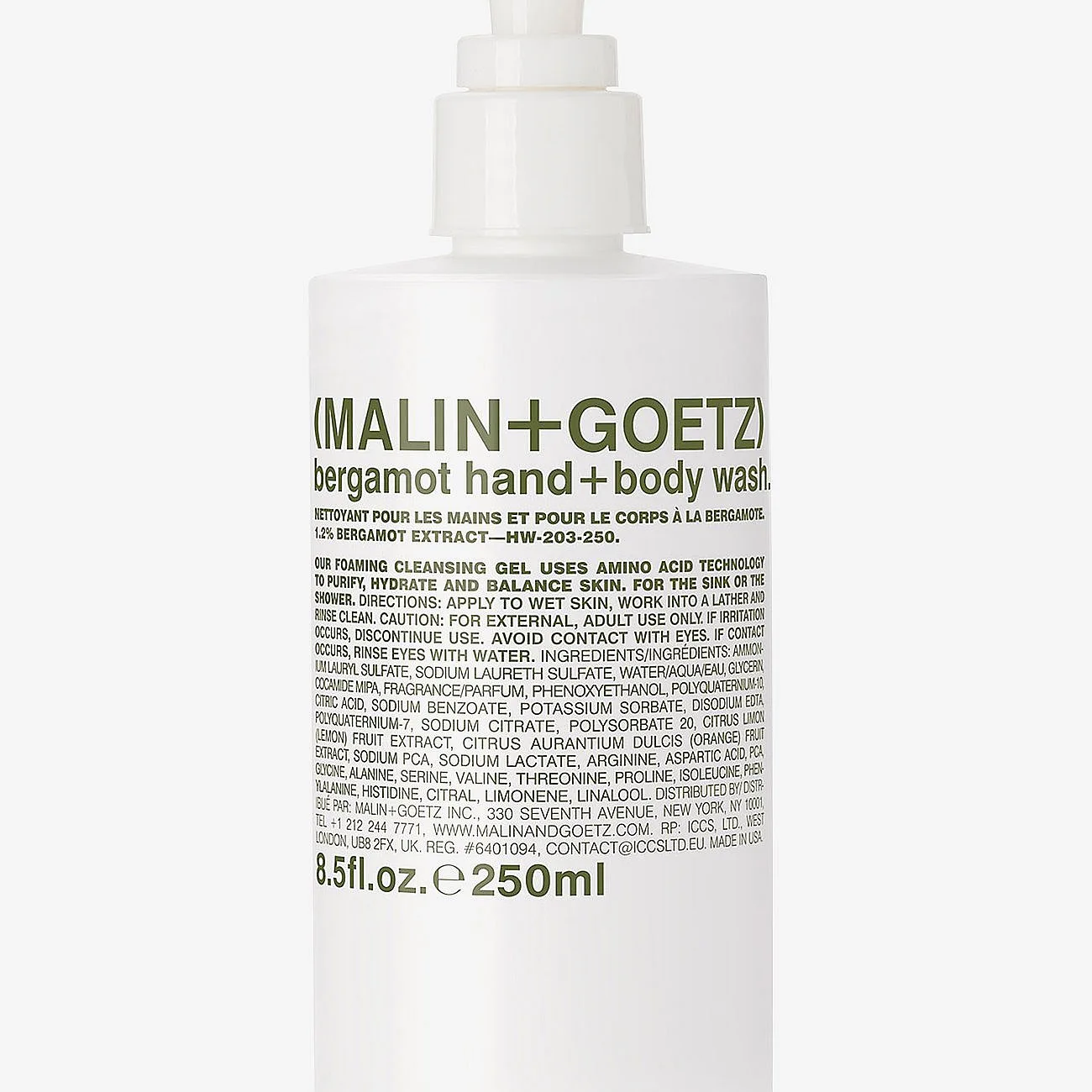 Malin+Goetz Bergamot Hand + Body Wash - Nude - 250 ml