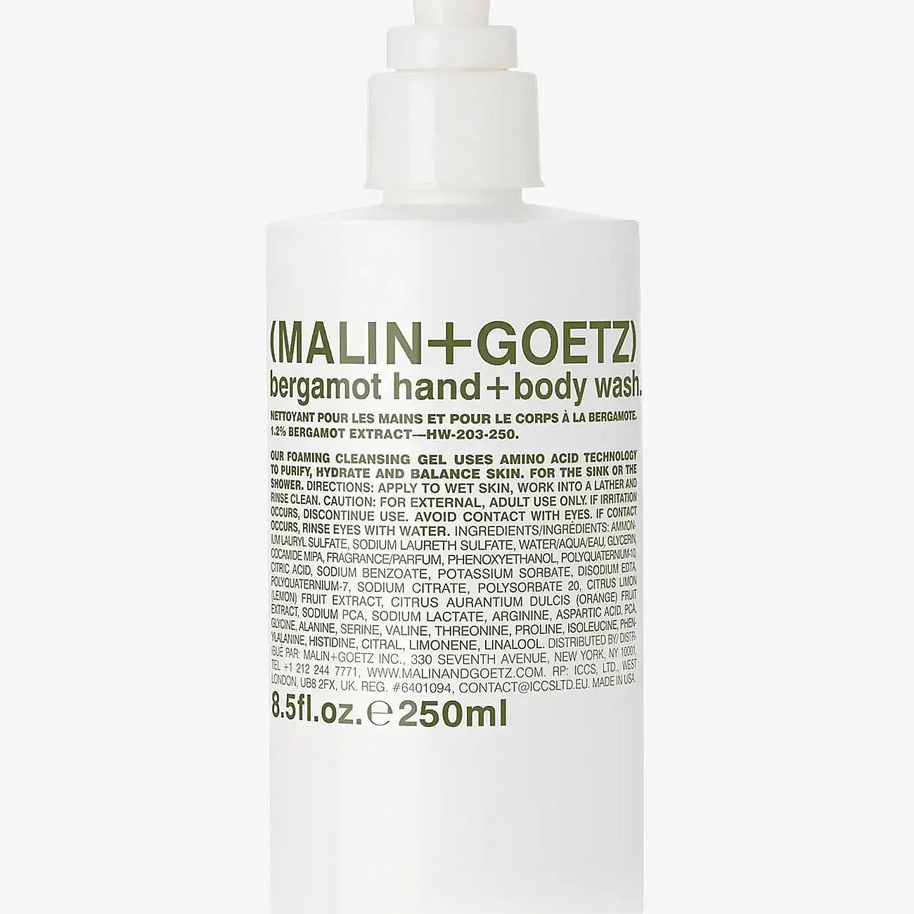 Malin+Goetz Bergamot Hand + Body Wash - Nude - 250 ML