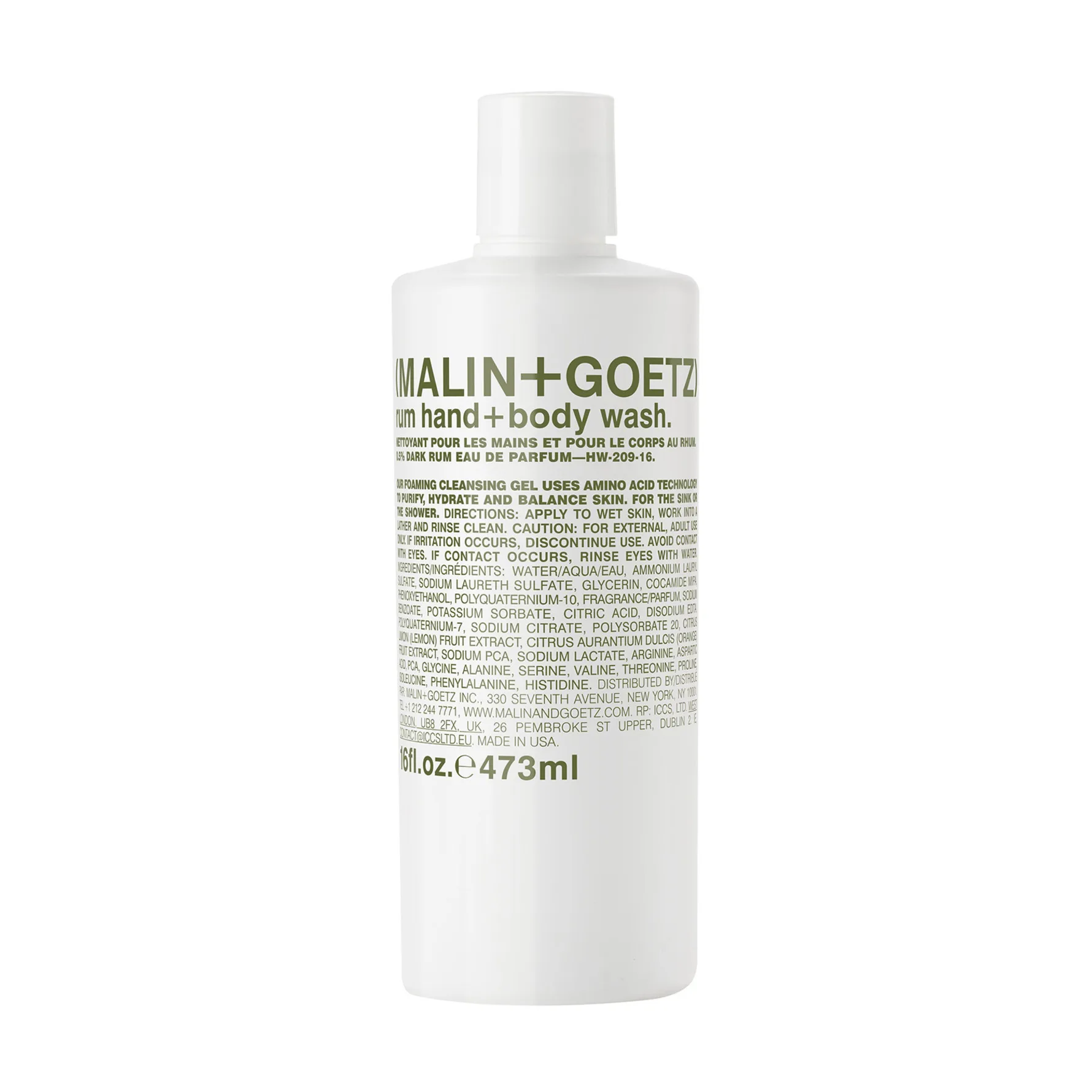 Malin+Goetz Rum Hand + Body Wash - Cream - 473 ml