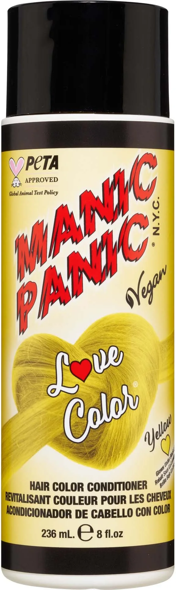 Manic Panic Love Color® Hair Color Depositing Conditioner Yellow Heart 236ml