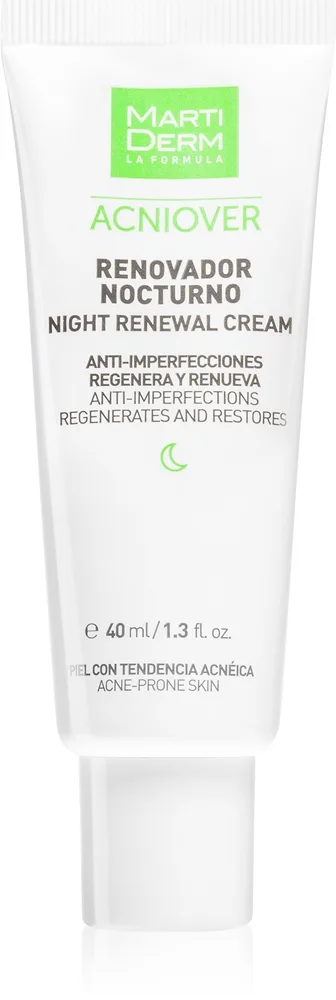 MartiDerm Acniover Night Reneval Cream Intensiv natcreme til at behandle akne 40 ml
