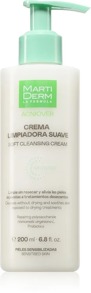 MartiDerm Acniover Soft Cleansing Cream Rensecreme Til sensitiv hud med tendens til akne 200 ml