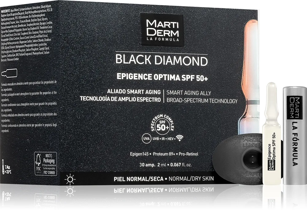 MartiDerm Black Diamond Epigence Optima SPF 50+ suojaava seerumi ampulleissa SPF 50+ 30x2 ml