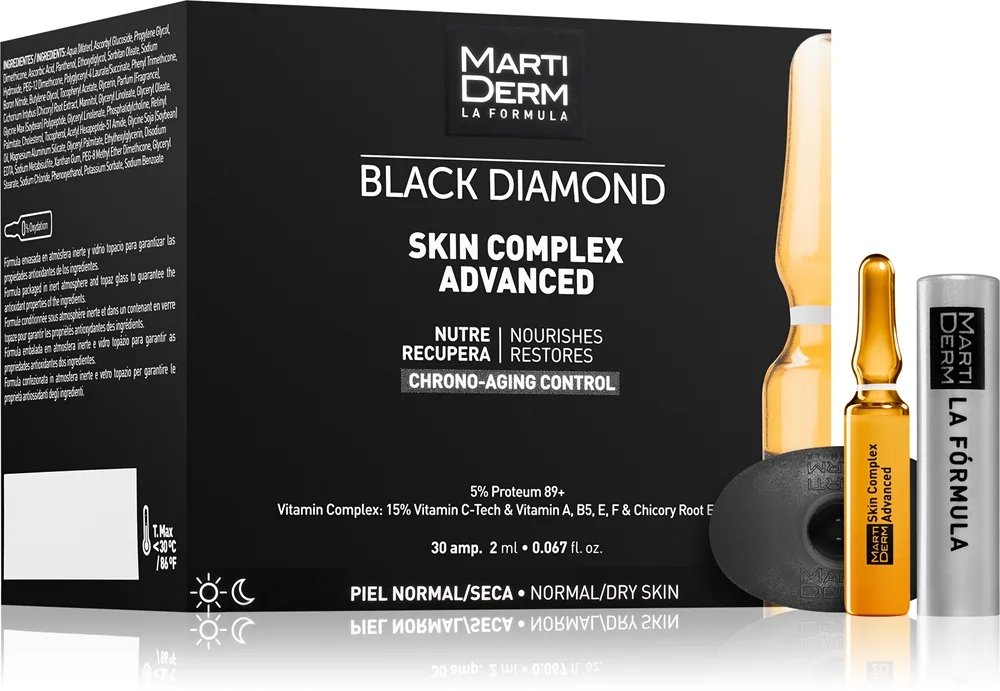 MartiDerm Black Diamond Skin Complex Advanced ampullit väsyneelle iholle 30x2 ml