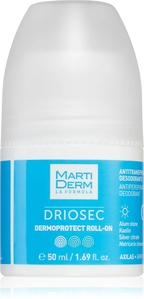 MartiDerm Driosec Dermoprotect Roll-On Antiperspirant deodorant för att behandla vita och gula fläckar 50 ml