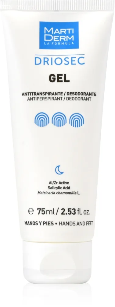 MartiDerm Driosec Gel Antitranspirante gel til hænder og fødder mod overdreven sved 75 ml