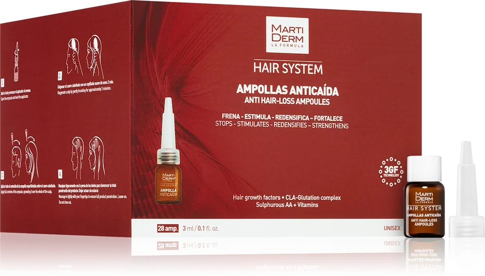 MartiDerm Hair System Anti Hair-Loss Ampoules Ampul Mod hårtab 14x3 ml