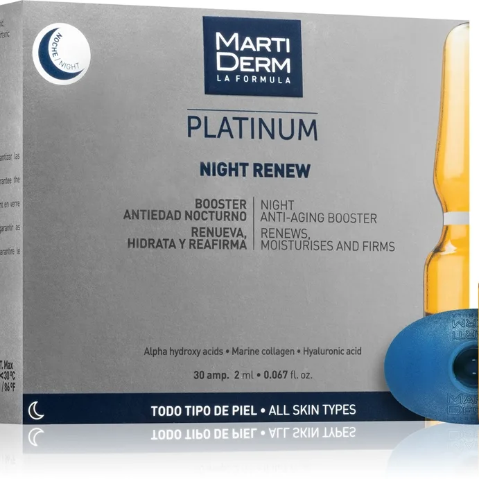 MartiDerm Platinum Night Renew Nattserum mot rynkor I ampuller 30x2 ml