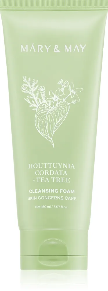 Mary&May Houttuynia Cordata + Tea Tree Cleansing Foam Dybderensende mousse med udglattende effekt 150 ml