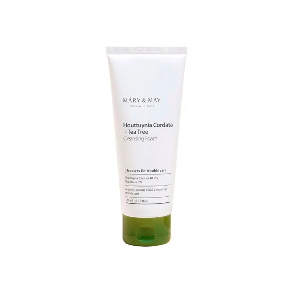 Mary&May Houttuynia Cordata + Tea Tree Cleansing Foam Djupt rengörande mousse med lindrande effekt 150 ml