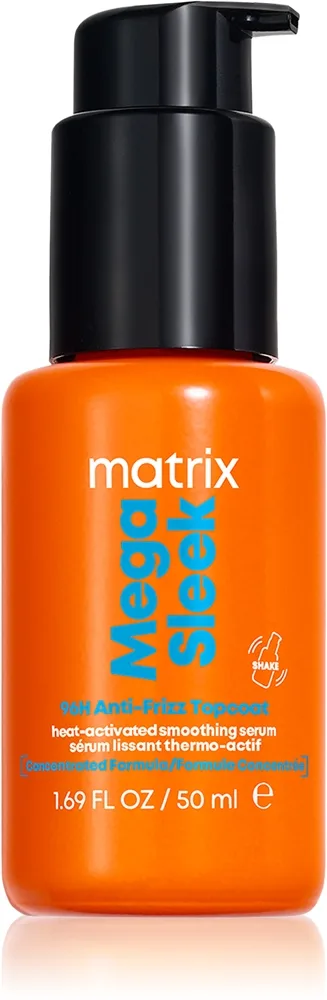Matrix Mega Sleek 96H Anti-Frizz Topcoat Hårserum Til uregerligt og kruset hår 50 ml