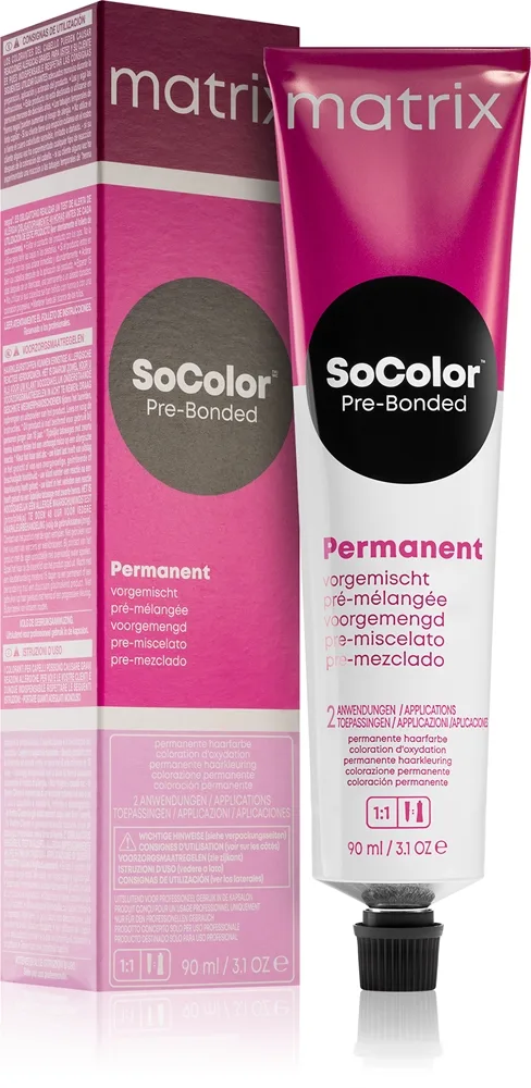 Matrix SoColor Pre-Bonded Blended kestohiusväri sävy 6Na Dunkelblond Neutral Asch 90 ml