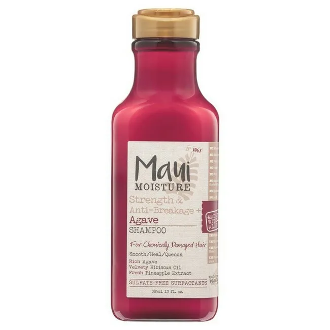 Maui Moisture Strength & Lenght + Agave Energigivande schampo För kemiskt behandlat hår 385 ml