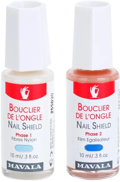 Mavala Nail Camouflage Nail Shield kaksivaiheinen hoito kynsien elpymiseen ja joustavuuteen 2x10 ml