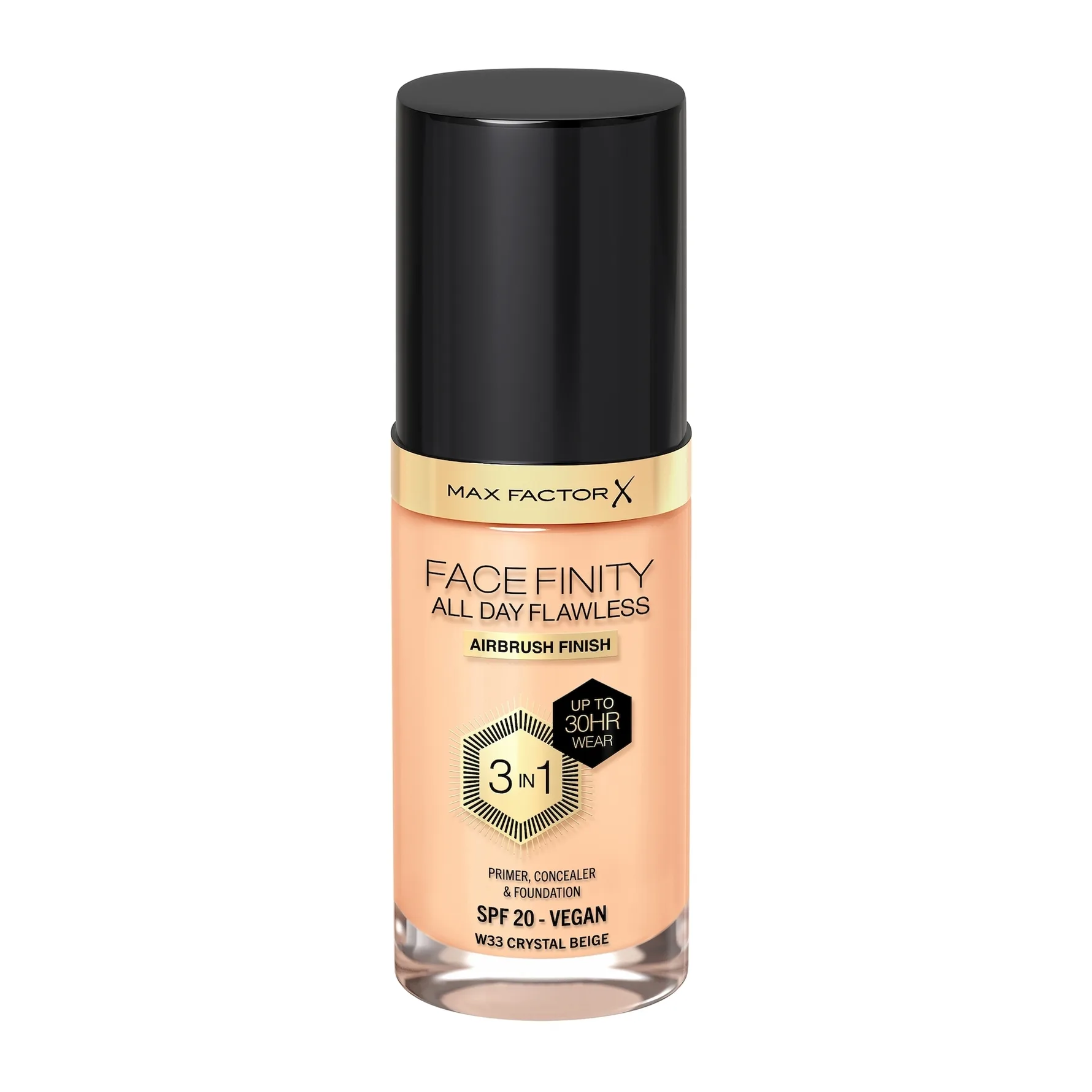 Max Factor All Day Flawless 3-in-1 Foundation 33 Crystal Beige 30ml