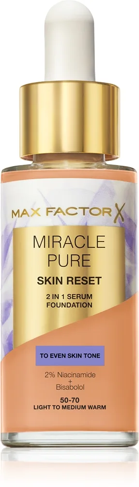 Max Factor Miracle Pure Skin Reset plejende foundation Skygge 50-70 Light to Medium Warm 30 ml