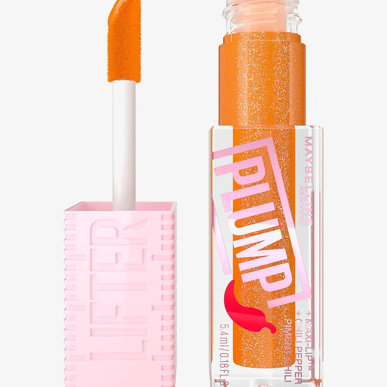 Maybelline Maybelline New York, Lifter Plump, 008 Hot Honey, 5.4Ml - Orange - 5.4 ml