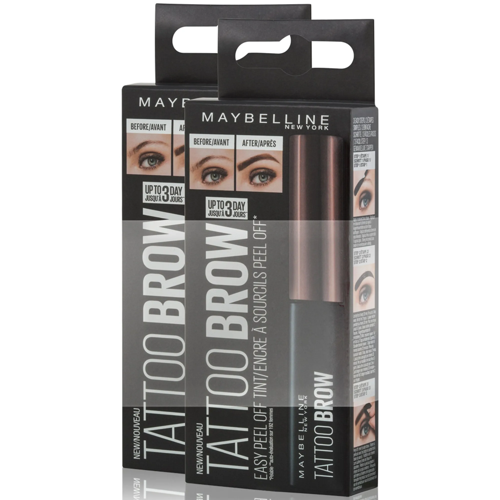 Maybelline Tattoo Brow Gel Tint - kaksoispakkaus Kulmageeli