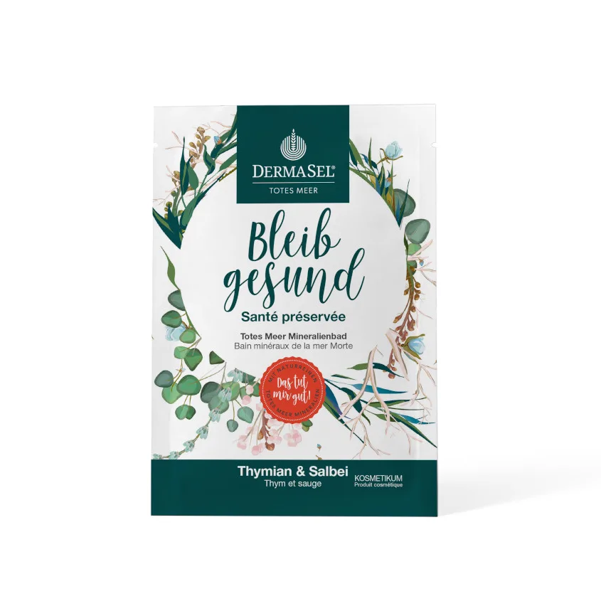 DERMASEL Bleib gesund Totes Meer Mineralienbad Thymian &amp; Salbei 60 g Salz