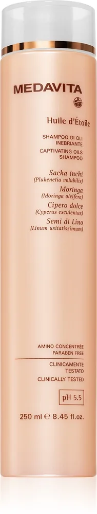 Medavita Huile d'Étolle Captivating Oils Shampoo ravitseva shampoo hiusten kiiltoa ja pehmeyttä lisäävä 250 ml