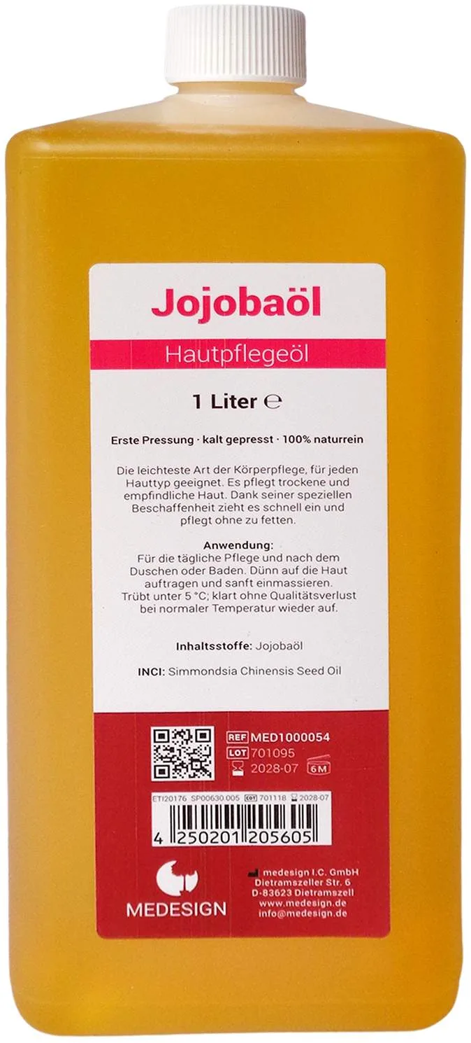 Jojoba Öl 100% Naturrein 1000 ml - Zur Hautpflege