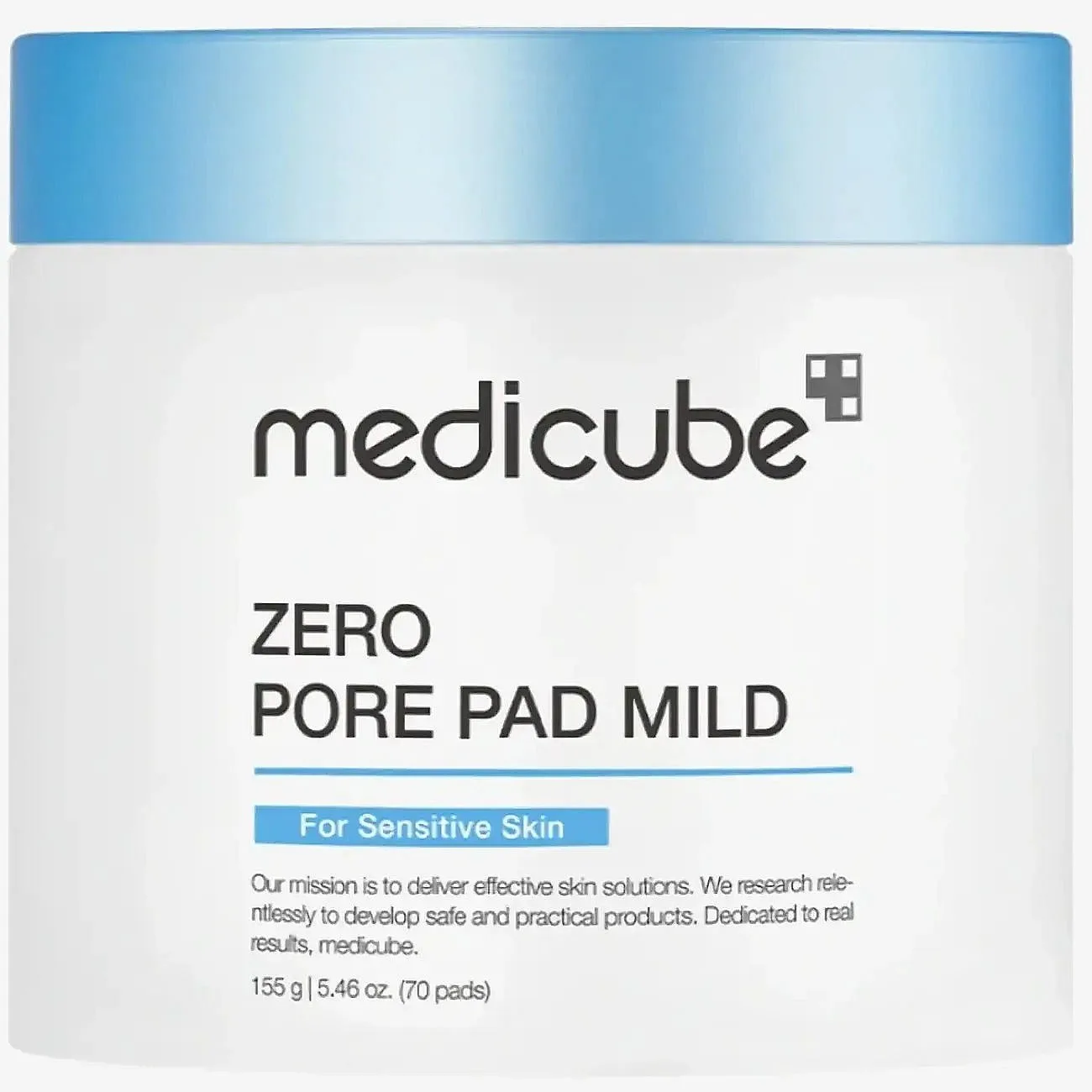 Medicube Zero Pore Pad Mild Exfolierande bomullsrondeller för känslig hud 70 st.