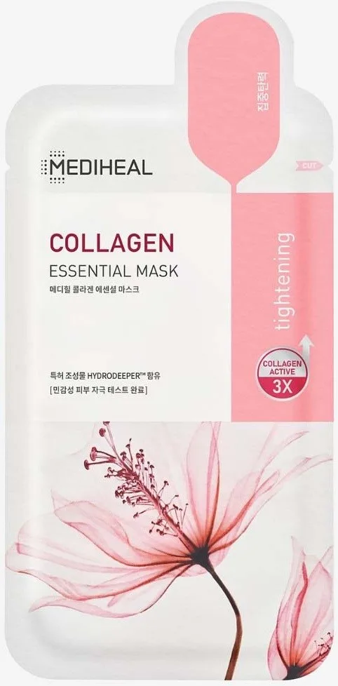MEDIHEAL Essential Mask Collagen kosteuttava kangasnaamio sisältää kollageenia 24 ml