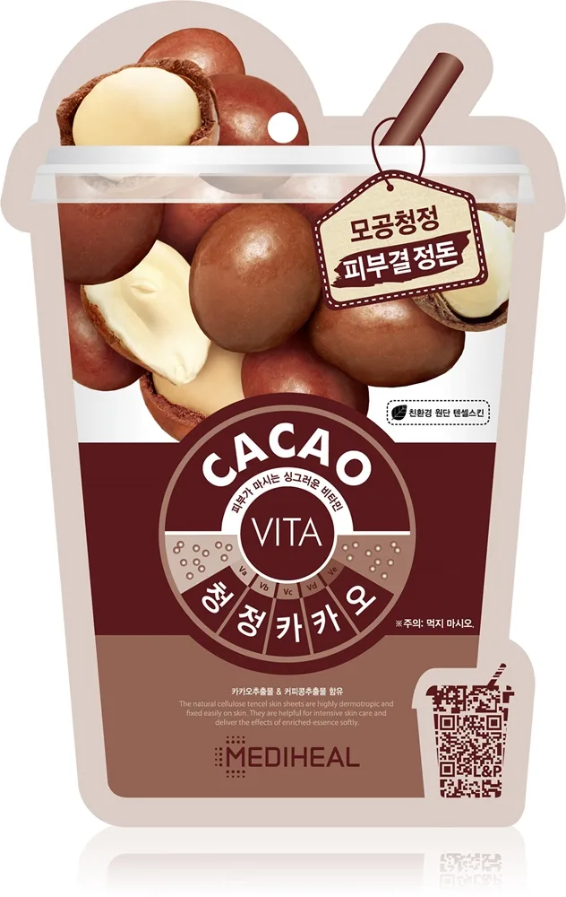 MEDIHEAL Vita Mask Cacao Arkmask För por-minimerare och hud som ser matt ut 20 ml