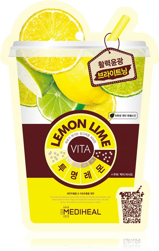 MEDIHEAL Vita Mask Lemon Lime Uppljusande arkmask för ansiktet 20 ml