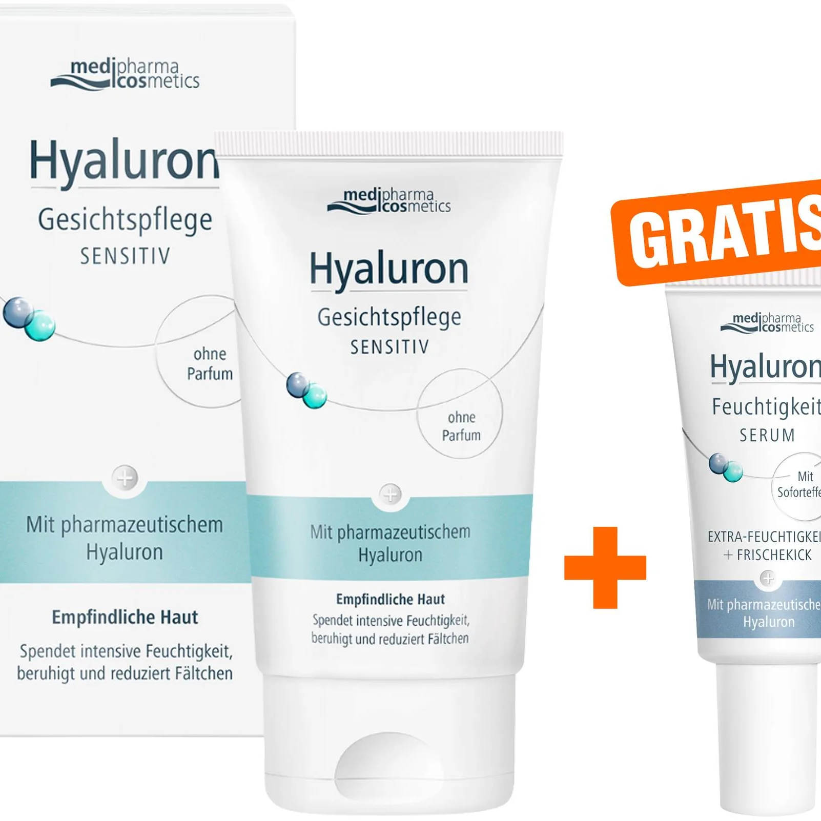 medipharma cosmetics Hyaluron Gesichtspflege sensitive 50 ml Creme + gratis Hyaluron Feuchtigkeit Serum 5 ml - Feuchtigkeitspflege