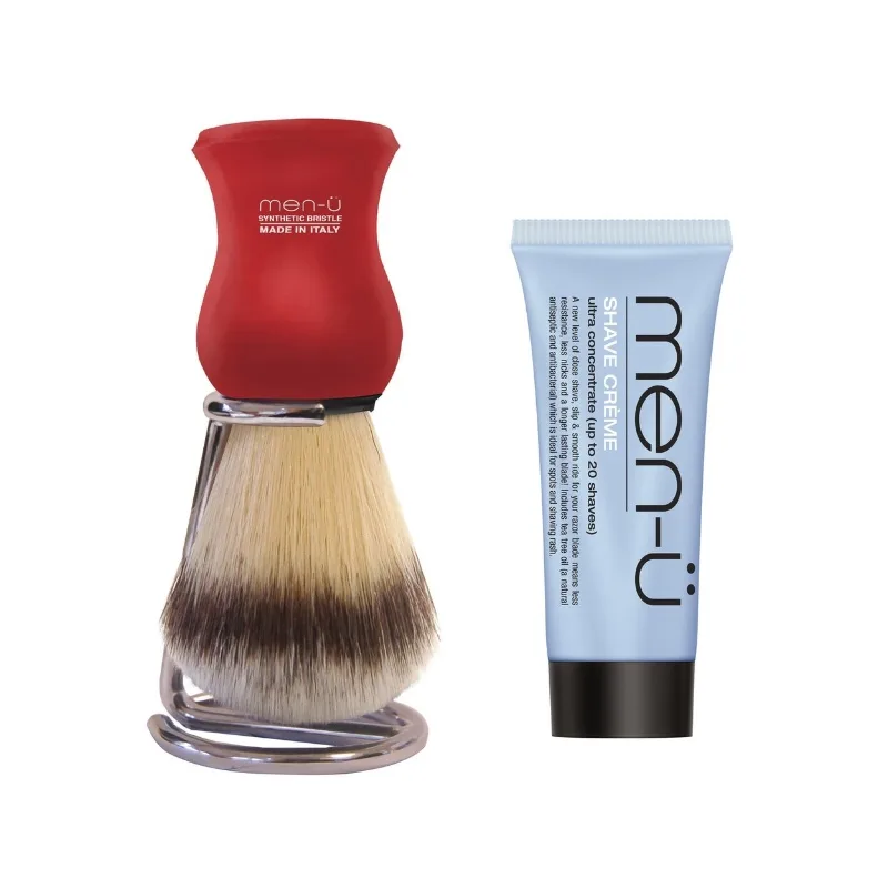men-ü Barberkost og chromholder Premier - Rød (Synthetic Fibre)