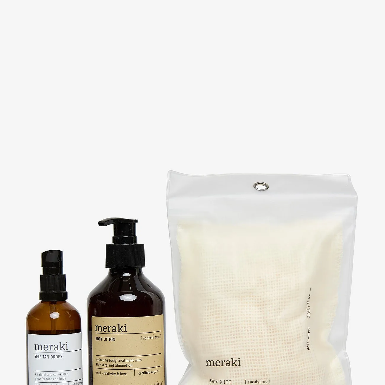 meraki Gift Box, Self Tan Drops, Bath Mitt, Body Lotion, 100, 140, 275 |Ml|G|Ml| - White - ONE SIZE