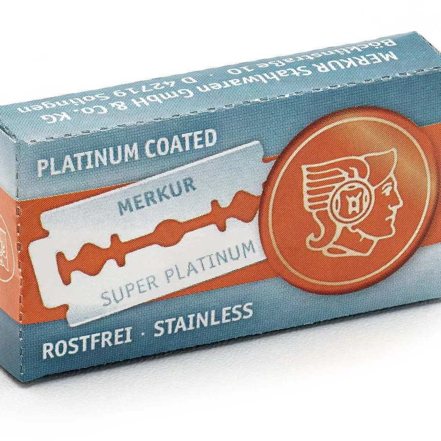 Merkur Solingen Double Edge Razor Blades Super Platinum Stainless x10