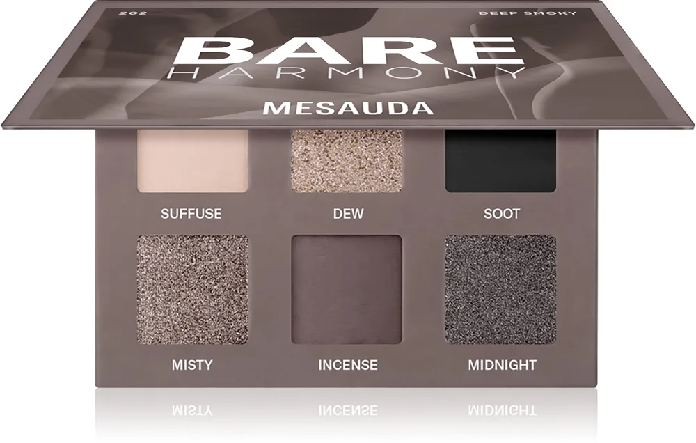 Mesauda Bare Harmony luomiväripaletti sävy 201 Tender Mauve 6x1 g