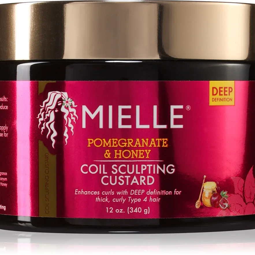 Mielle Pomegranate & Honey Coil Sculpting Custard muotoiluhoito aaltoileville ja kiharille hiuksille 340 g
