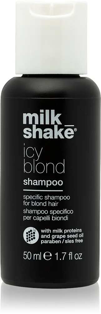 milk_shake® Icy Blond Shampoo keltaisuutta neutraloiva shampoo vaaleille hiuksille 50 ml