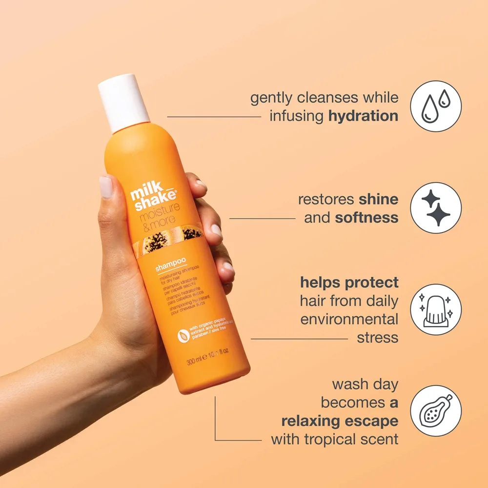 milk_shake® Moisture & More Shampoo Fuktgivande schampo För torrt hår 1000 ml