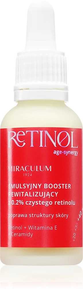 Miraculum AGE-SYNERGY RETINOL 0.2% ikääntymisen merkkejä ja ihon virheitä ehkäisevä seerumi sisältää retinolia 30 ml