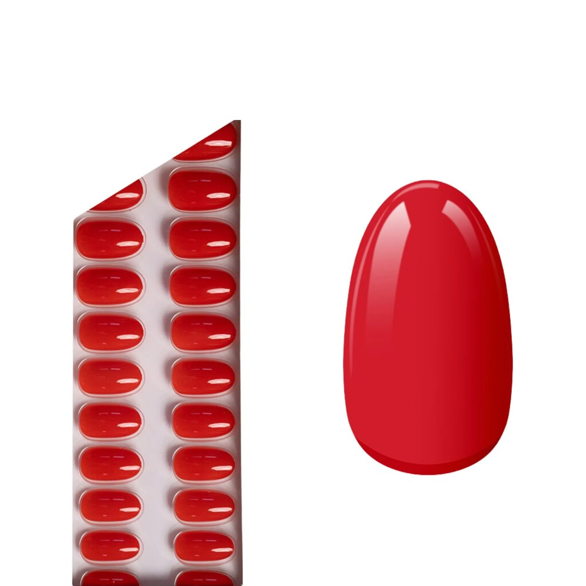 Miss Sophie Press On Nails Lipstick Red Press On Nails Short Round Lösnaglar