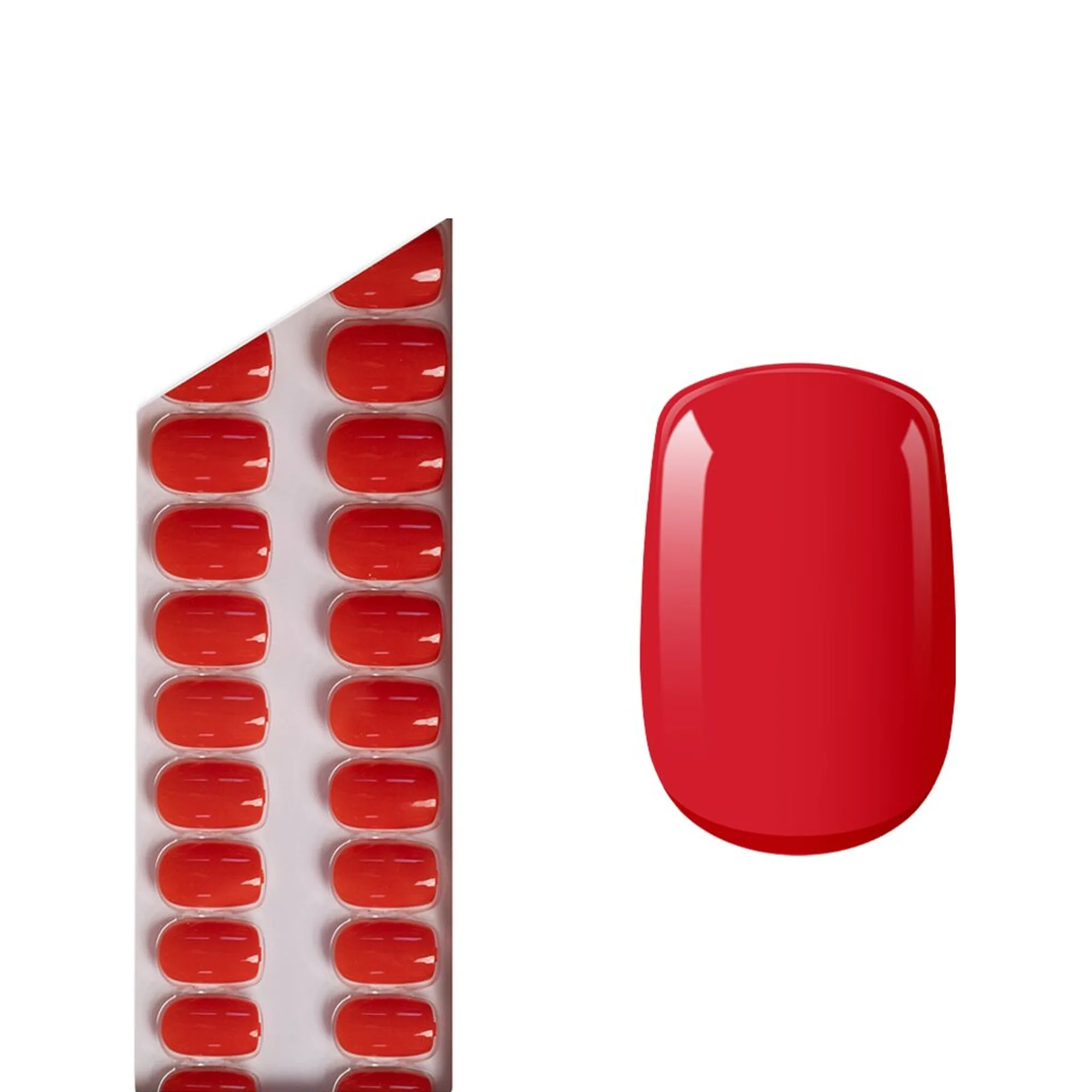 Miss Sophie Press On Nails Lipstick Red Press On Nails Short Square Lösnaglar