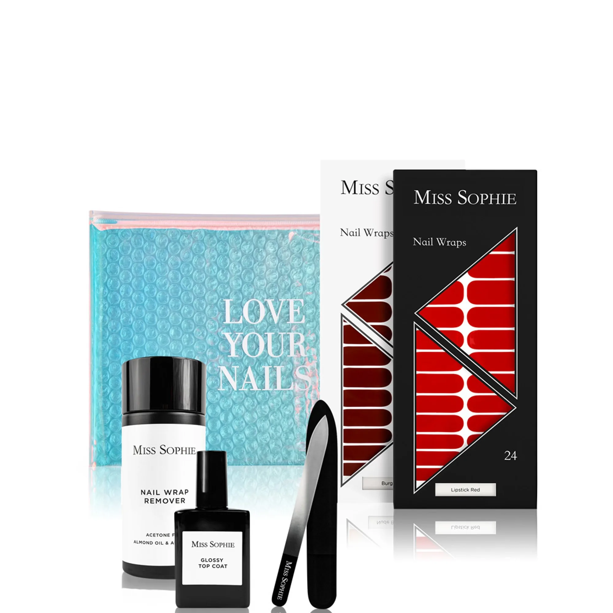 Miss Sophie Starter Set Burgundy & Lipstick Red Nagelvårdsset