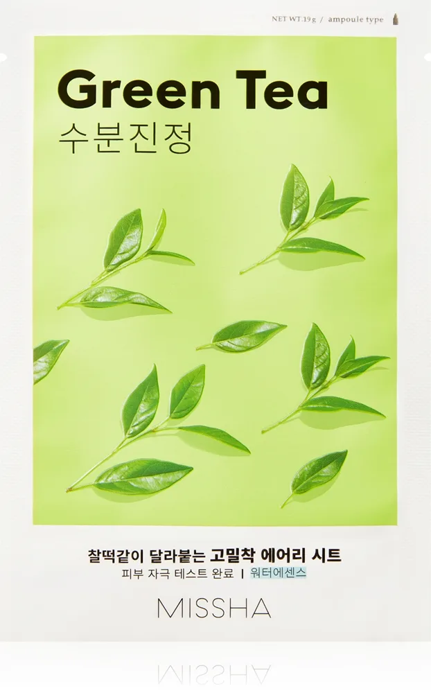 Missha Airy Fit Green Tea Lindrande arkmask för ansiktet med grönt te 19 g