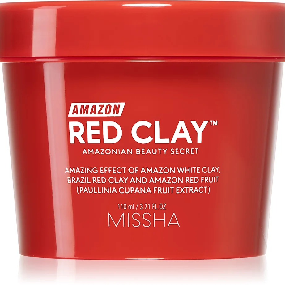 Missha Amazon Red Clay™ Oljekontrollerande och por-minimerande rengöringsmask Med lera 110 ml