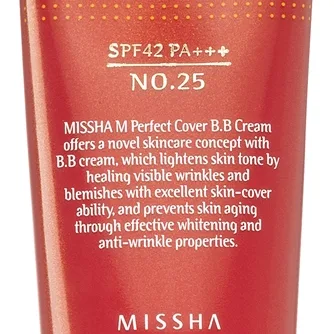 Missha M Perfect Cover BB-kräm med mycket hög solskyddsfaktor liten packning Skugga No. 25 Warm Beige SPF 42/PA+++ 20 ml