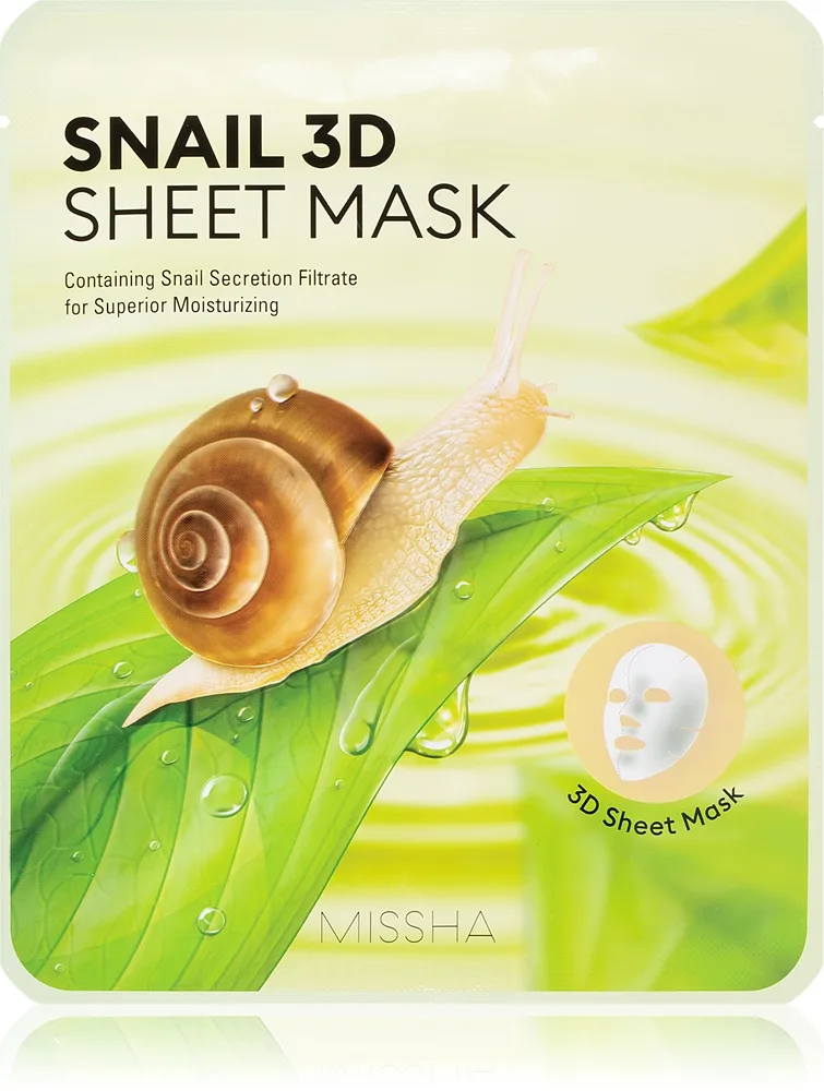 Missha Snail Uppfriskande och renande arkmask med snigelextrakt 23 g