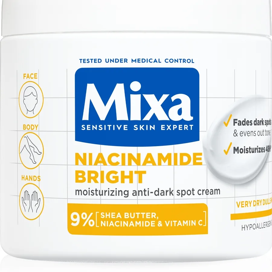 Mixa Niacinamide Bright Intensiv blødgørende creme til at behandle mørke pletter 400 ml