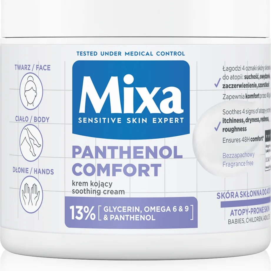 Mixa Panthenol Comfort elvyttävä vartalovoide kuivalle ja atooppiselle iholle 400 ml