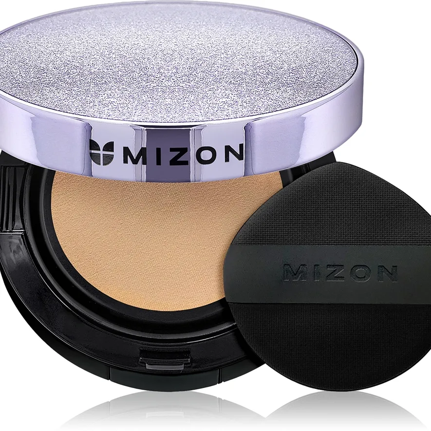 Mizon Vegan Collagen Cushion SPF38 PA++ Langtidsholdbar foundation pude Høj solbeskyttelse Skygge #23 Natural Sand Beige 2x15 g