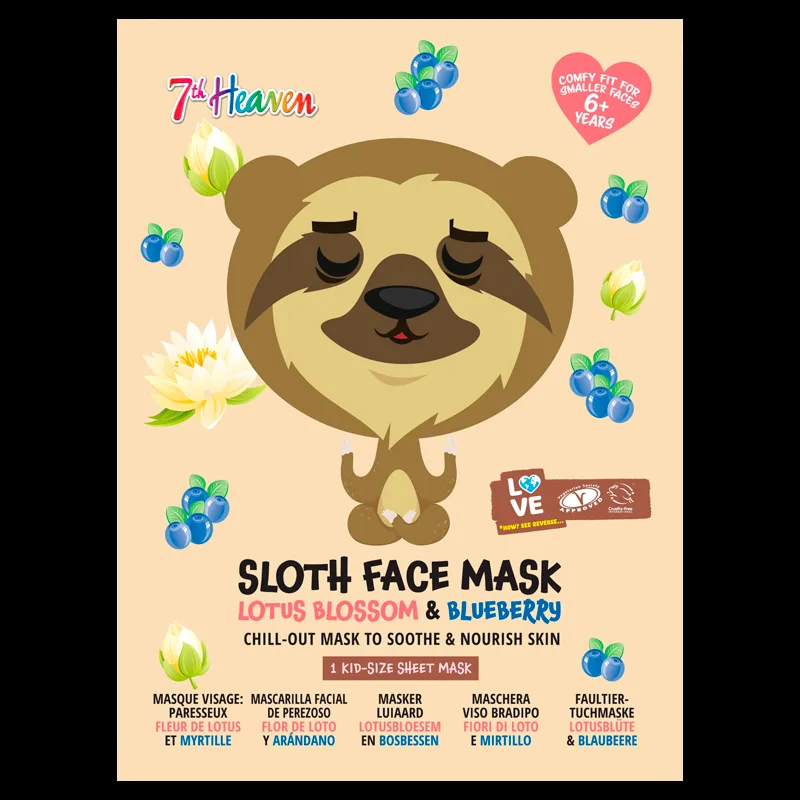 7th Heaven Sloth Face Sheet Mask For Kids (1 stk)