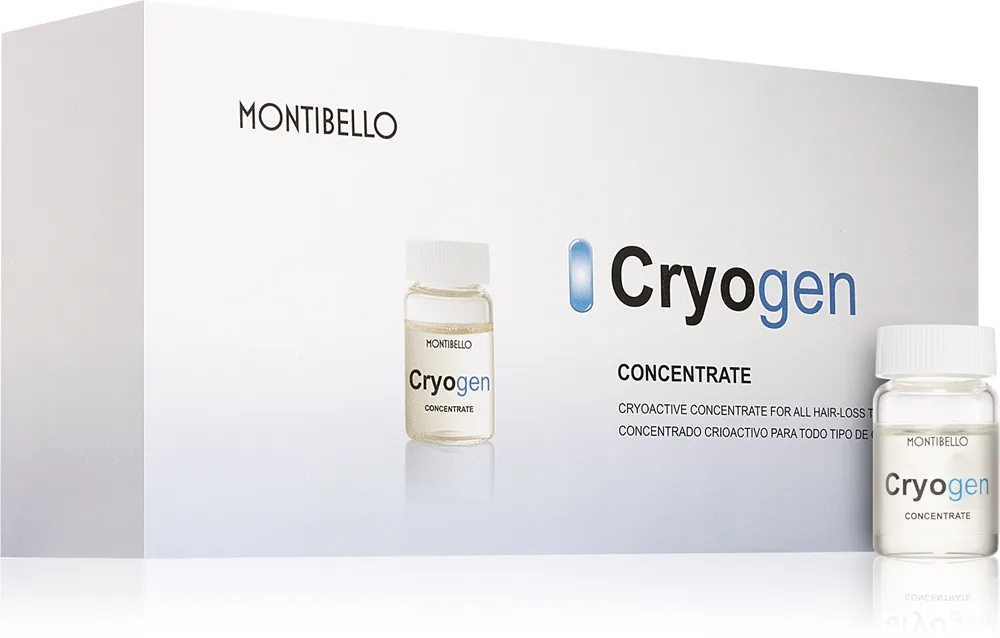 Montibello Cryogen Concentrate hiustenkasvua edistävä ja hiustenlähtöä ehkäisevä hoito sisältää applikaattorin 10x7 ml